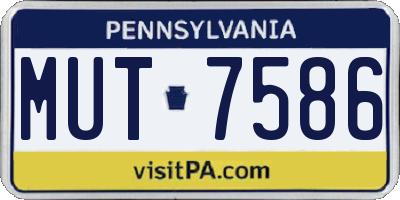 PA license plate MUT7586
