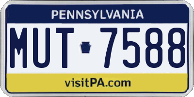 PA license plate MUT7588