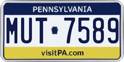 PA license plate MUT7589