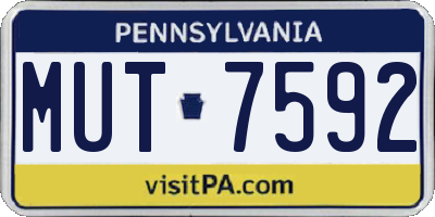 PA license plate MUT7592