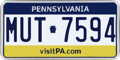 PA license plate MUT7594