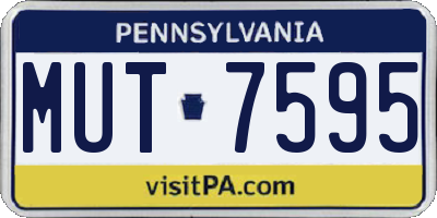 PA license plate MUT7595