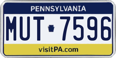 PA license plate MUT7596