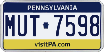 PA license plate MUT7598