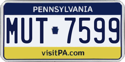 PA license plate MUT7599