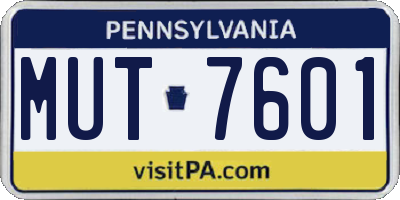 PA license plate MUT7601