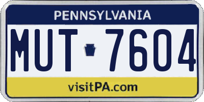 PA license plate MUT7604