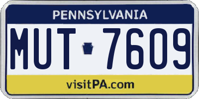 PA license plate MUT7609