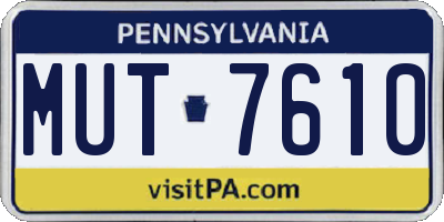 PA license plate MUT7610