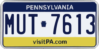 PA license plate MUT7613