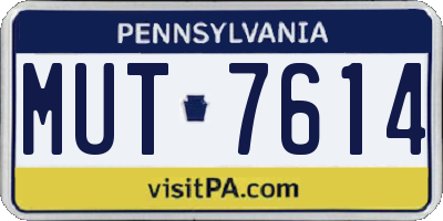 PA license plate MUT7614