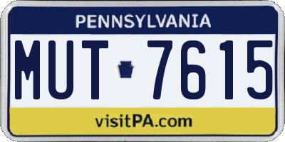 PA license plate MUT7615