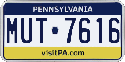 PA license plate MUT7616