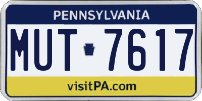PA license plate MUT7617