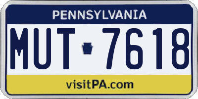PA license plate MUT7618