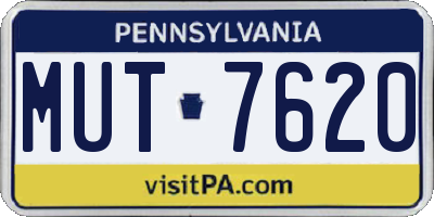 PA license plate MUT7620
