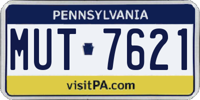 PA license plate MUT7621