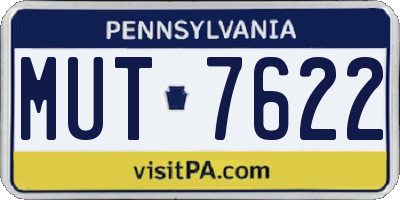 PA license plate MUT7622