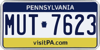 PA license plate MUT7623