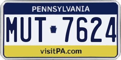 PA license plate MUT7624