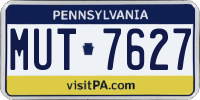PA license plate MUT7627