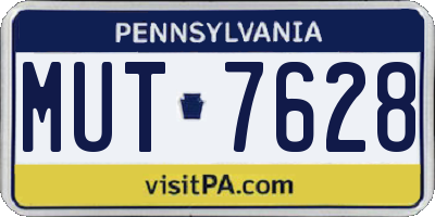 PA license plate MUT7628