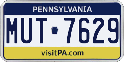 PA license plate MUT7629