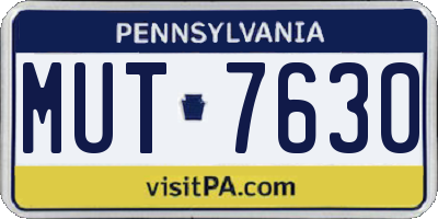 PA license plate MUT7630