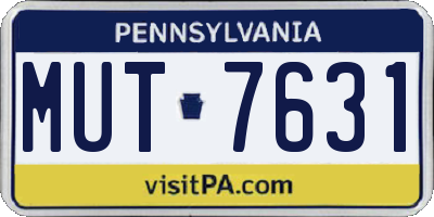 PA license plate MUT7631