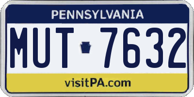 PA license plate MUT7632