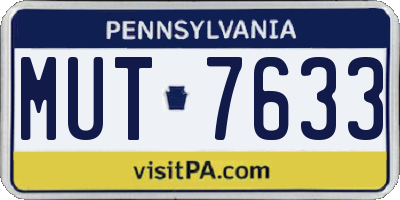 PA license plate MUT7633