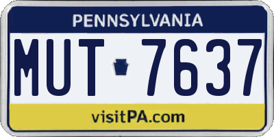 PA license plate MUT7637