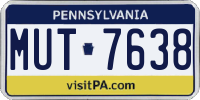PA license plate MUT7638
