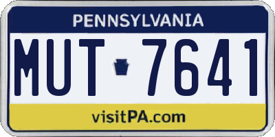 PA license plate MUT7641