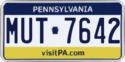PA license plate MUT7642