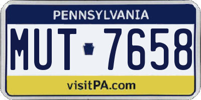 PA license plate MUT7658