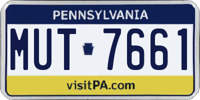 PA license plate MUT7661