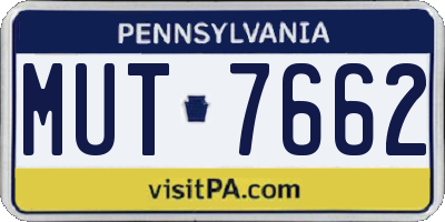 PA license plate MUT7662