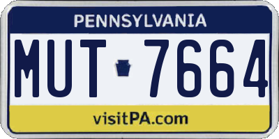 PA license plate MUT7664