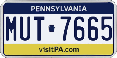 PA license plate MUT7665