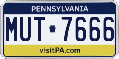 PA license plate MUT7666