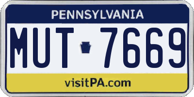 PA license plate MUT7669