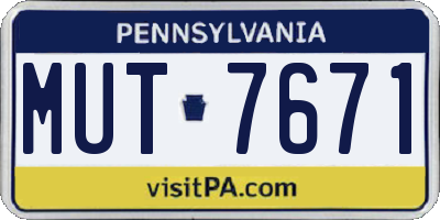 PA license plate MUT7671