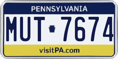 PA license plate MUT7674