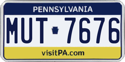PA license plate MUT7676