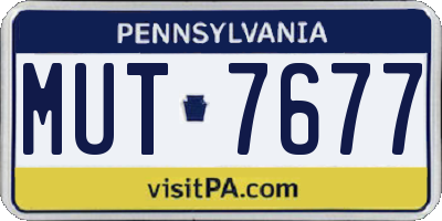 PA license plate MUT7677