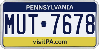 PA license plate MUT7678