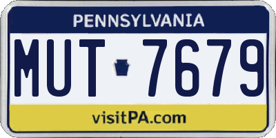 PA license plate MUT7679