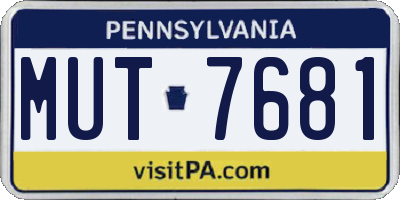 PA license plate MUT7681