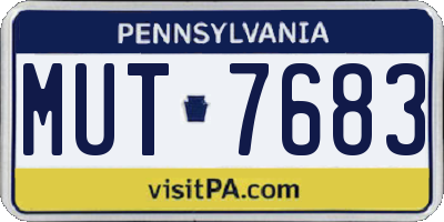 PA license plate MUT7683